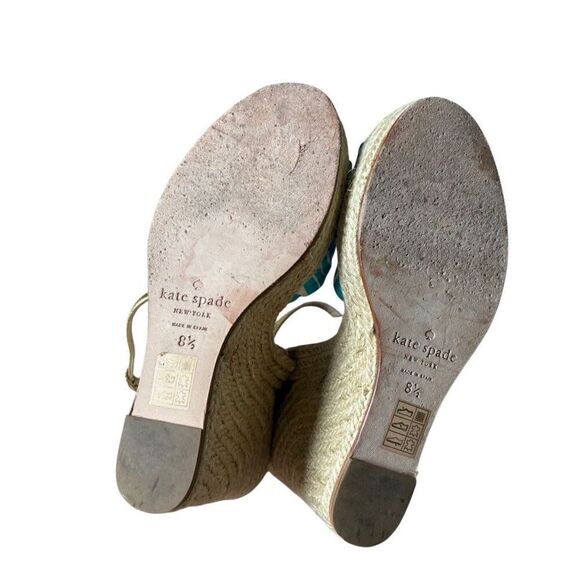 Kade Spade New York Florence Broadhurst Wedge Sandals size 8.5 Espadrille Open T - Picture 4 of 12